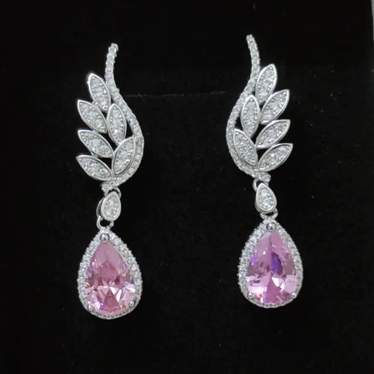 Pink Zirconia Drop Earrings