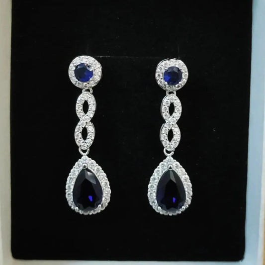 Blue Zirconia Drop Earrings