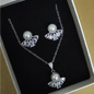 Zirconia Pearl Earrings and Pendant set