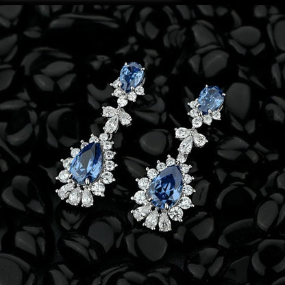 Blue Zirconia Drop Earrings 2