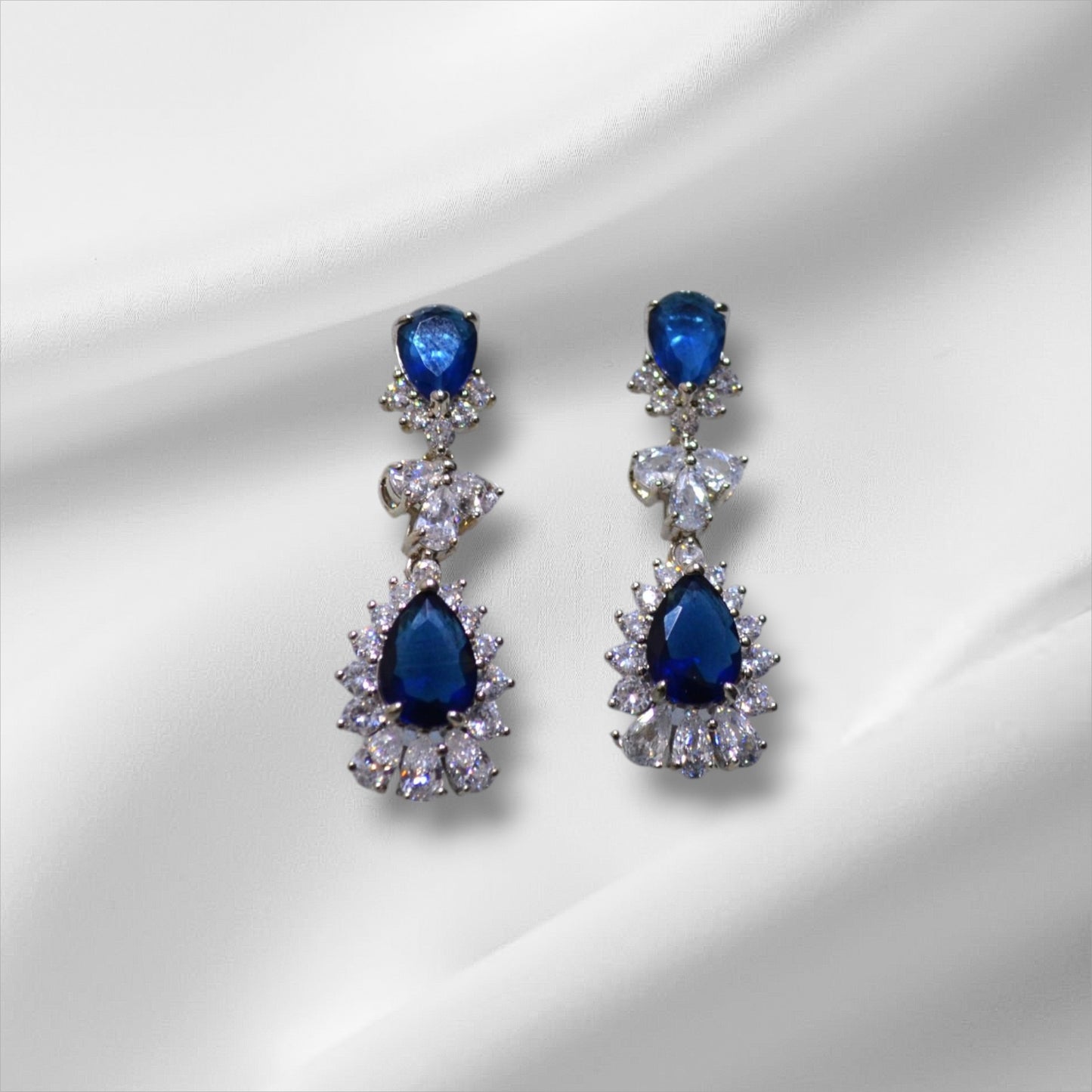 Blue Zirconia Drop Earrings 2