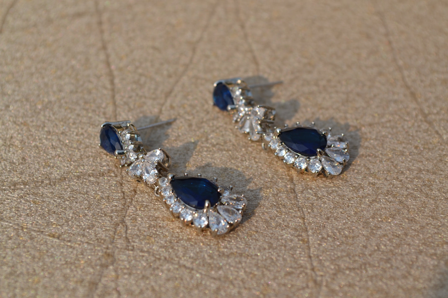 Blue Zirconia Drop Earrings 2