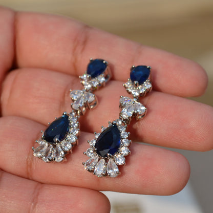 Blue Zirconia Drop Earrings 2