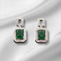 Green Drop Square Studs