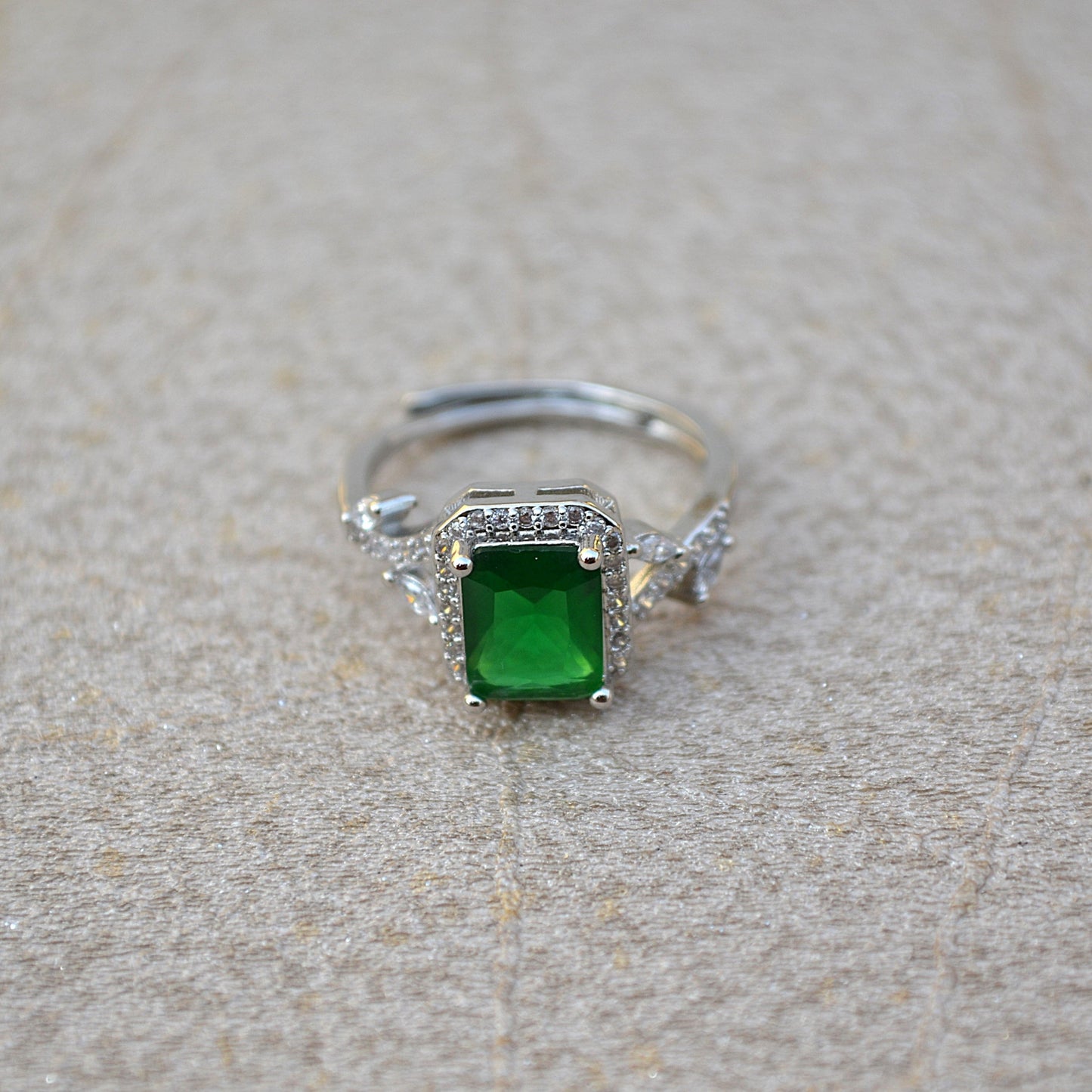 Green Zirconia Adjustable Ring