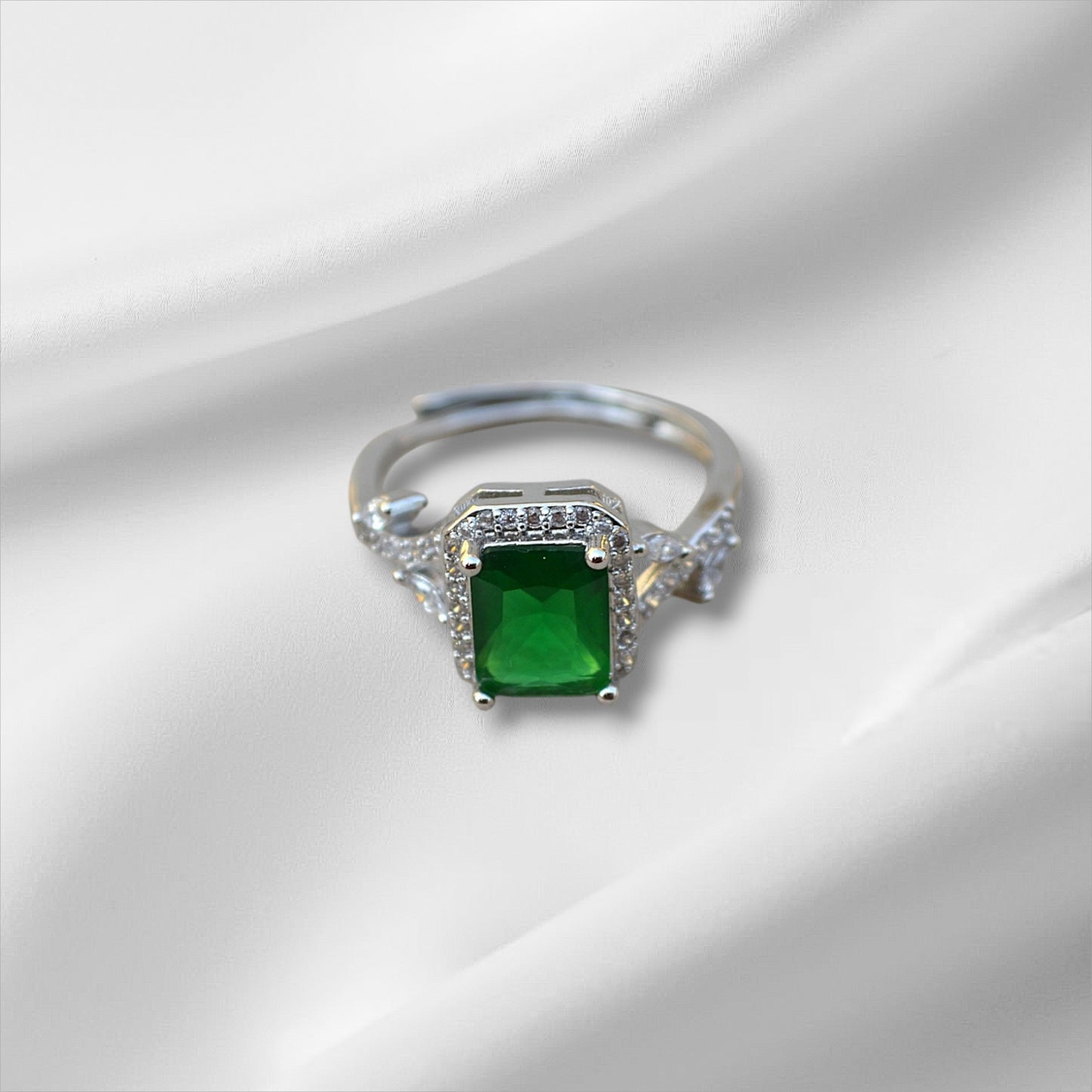 Green Zirconia Adjustable Ring