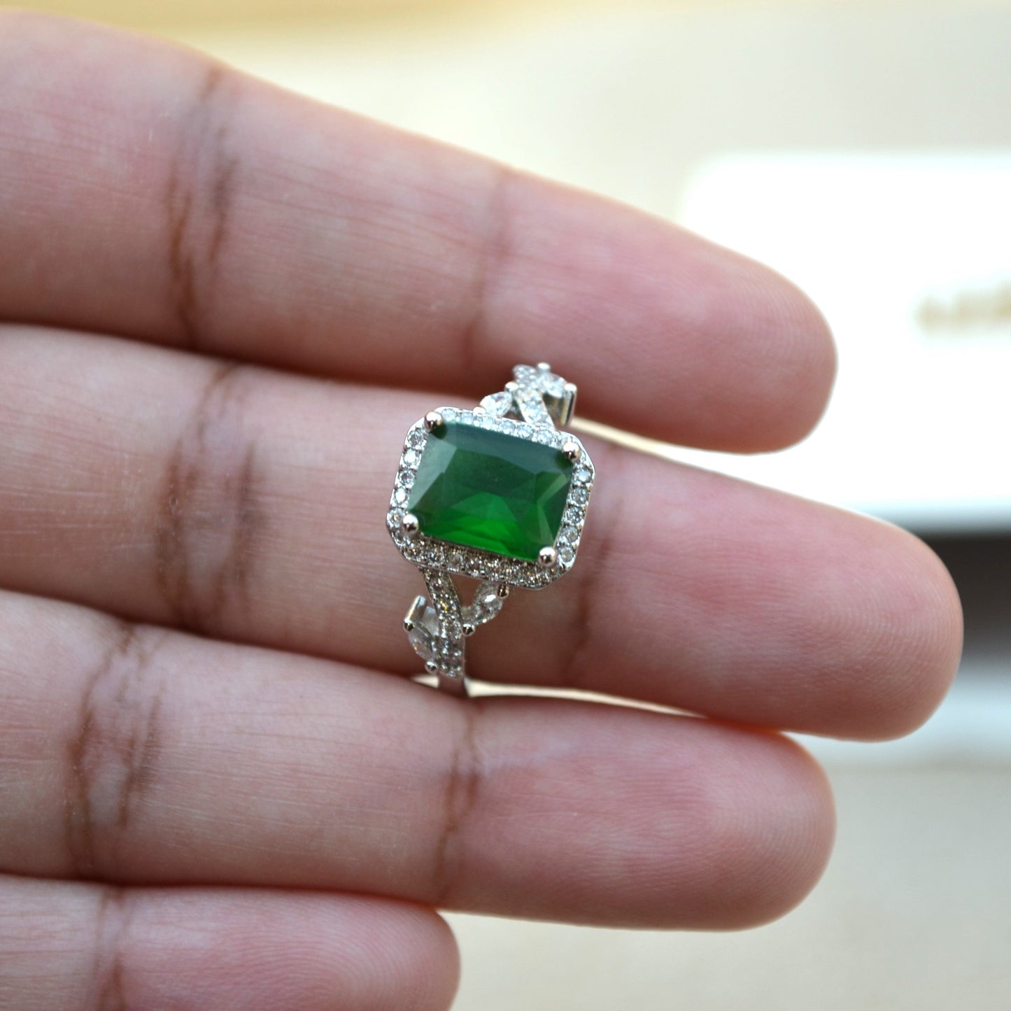 Green Zirconia Adjustable Ring